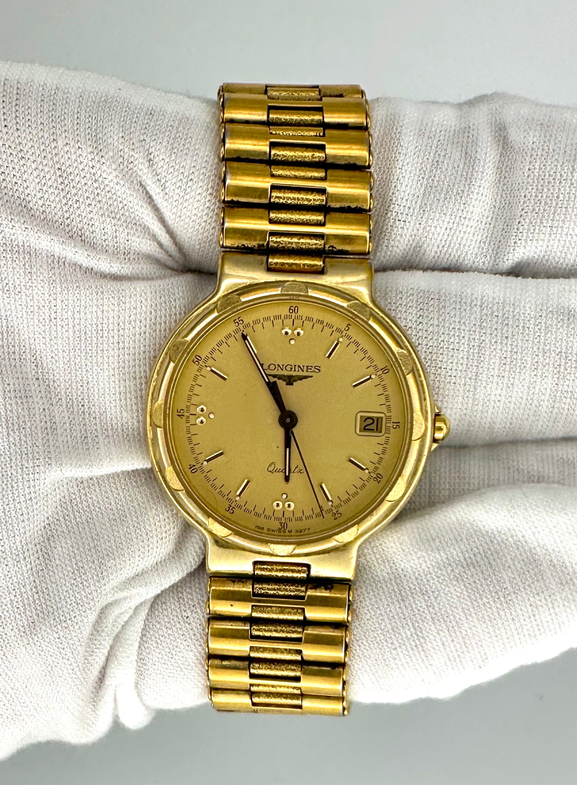 Longines L1.61.2.494.0 (3277) Men’s Quartz Watch – Swiss Made – Gold Plated